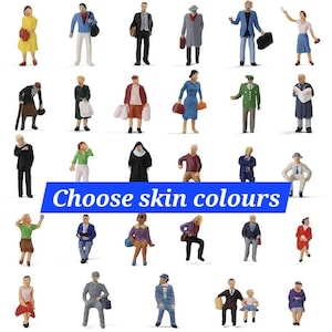 PEOPLE Miniature little 30pcs 2cm 1:87 scale model figure HO guage park mixed diorama scene sitting standing crowd city railway mini small