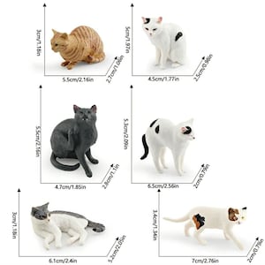 Miniature Cat Figurine: Kitten House Model, Dollhouse Plastic Kitty image 1