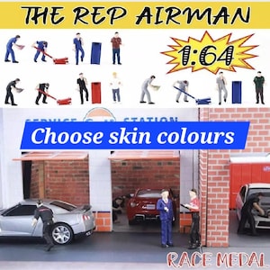 MINIATURE Mechanic People 1:64 scale Repairman mini Racing Car Worker race medal matchbox driving pitstop F1 figurine small scene repair