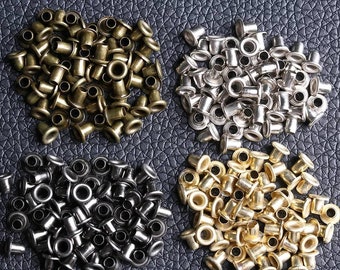 Mini metal 1.5-2.5mm Agujeros de ojal para muñecas Zapatos Ropa Bolsa Haciendo clavos en miniatura pequeños pequeños cordones de costura fijación de hilo