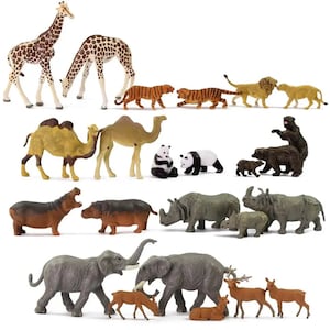 1:87 HO Maßstab Dschungel afrikanische Wildtiere Figurenset Miniatur Mini Modell Tiger Giraffe Löwe Nashorn Elefant Diorama Szene winzig klein