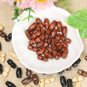 Mini träknappar: 15 mm dockklädersfästen