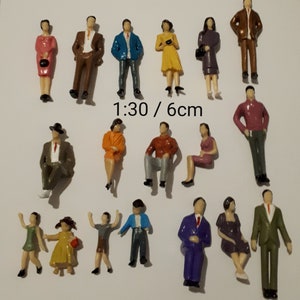 80 Pcs Mini People Figurines 1:50 Scale Model Trains Architectural Painted  People Figures Tiny People Plastic Miniature Figurines Sand Tray Miniatures
