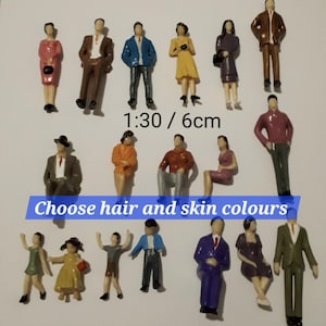 People Miniature mini 1:30 60mm G guage scale 2-50pc model figure diorama seated sitting standing passenger Figurine Small little city scene