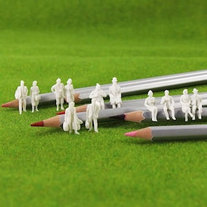 Blank People Miniatura escala 1:87 HO modelo a escala 20 mm 2-100 sin pintar Figuras sentados de pie hombres mujeres ciudad mixto Mini Pequeño pequeño