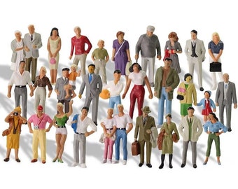 PEOPLE Miniature little 1:43 O size scale model figure figurine Humans diorama crowd city airport railway Passenger mini little small scene