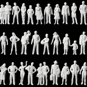 Blank People Miniature 1:43 2-90pcs O guage scale model unpainted Figures city couple mixed diorama scene Human Mini Small little