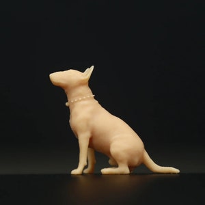 Unpainted Miniature Dog Figure, 1:43/64/87 Scale Model image 4