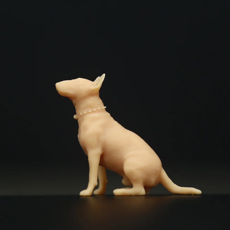 Unpainted Miniature Dog Figure, 1:43/64/87 Scale Model image 4
