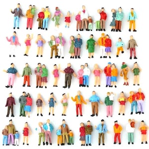 100 PEOPLE Miniature little 2cm 1:87 HO All Standing figures airport crowd train railway Scale Model guage mini small scene park tiny Scenes
