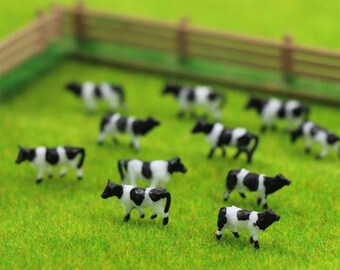 30 Pièces Vaches Modèle échelle 1:150 Pour Modélisme Ferroviaire - Décoration Diorama Ferme - Neuf