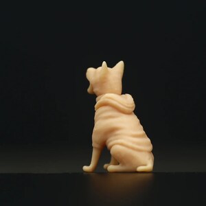 Unpainted Miniature Dog Figure, 1:43/64/87 Scale Model image 2
