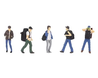 Miniatuurfiguren van wandelaars, schaal 1:64 - Diorama Model Scenery