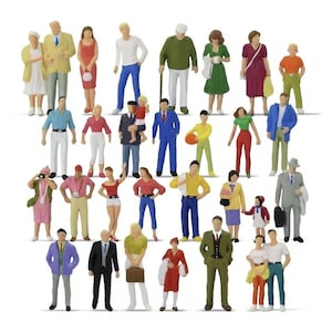 Museo de Estados Unidos Figuras en caja de sombra Diorama Multitud (4,2 cm) Personas en miniatura: modelo a escala O
