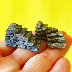 Miniature STEPS Stairs stone path stairway Dolls Fairy Garden terrarium pathway landscape Small mini little dollhouse scenery landscaping