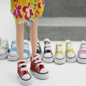 Mini Canvas Doll Sneakers: 3.5cm High Top Shoes | Mix and Match Colours |