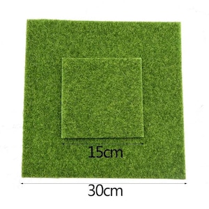 Miniature Grass Lawn turf Mini 15x15cm artificial Dollhouse Dolls terrarium Fairy Garden little Small farm landscape Shadowbox landscaping