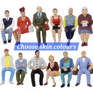 People Miniature mini 6/12pcs figures diorama seated sitting 1:25 Scale Model doll house Train passenger Figurine Tiny Human Small toy scene