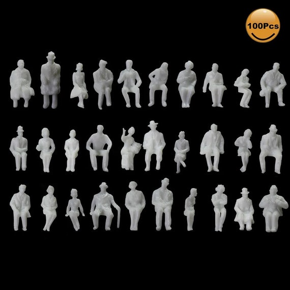 HAPZUR 40 Figurines Miniatures peintes en Plastique, Personnages d'architecture pour maquettes de Trains, Assis et Debout (échelle 1:50 HAPZUR 40 Figurines Miniatures peintes en Plastique, Personnages d'architecture pour maquettes de Trains, Assis et Debout (échelle 1:50