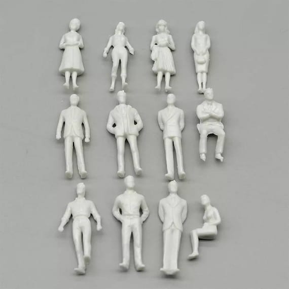 QWORK 100PCS Modèle Personnage Miniature Non Peint 1:50