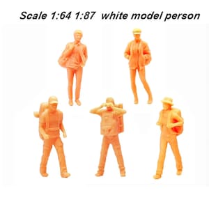 Blank backpacking hiking Miniature 1:64/87 unpainted People figure mini scale model mountaineering Backpacker Hiker diorama little scene