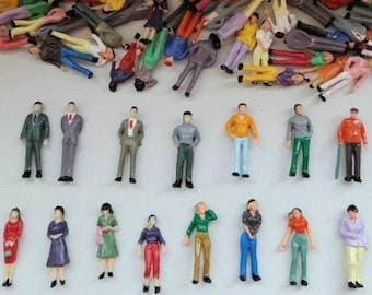 Figuras miniatura de 35 mm de pie, 2-50 piezas, escala 1:50 (O), diorama, hombre, mujer, familia, pequeñas escenas de parques y pueblos.