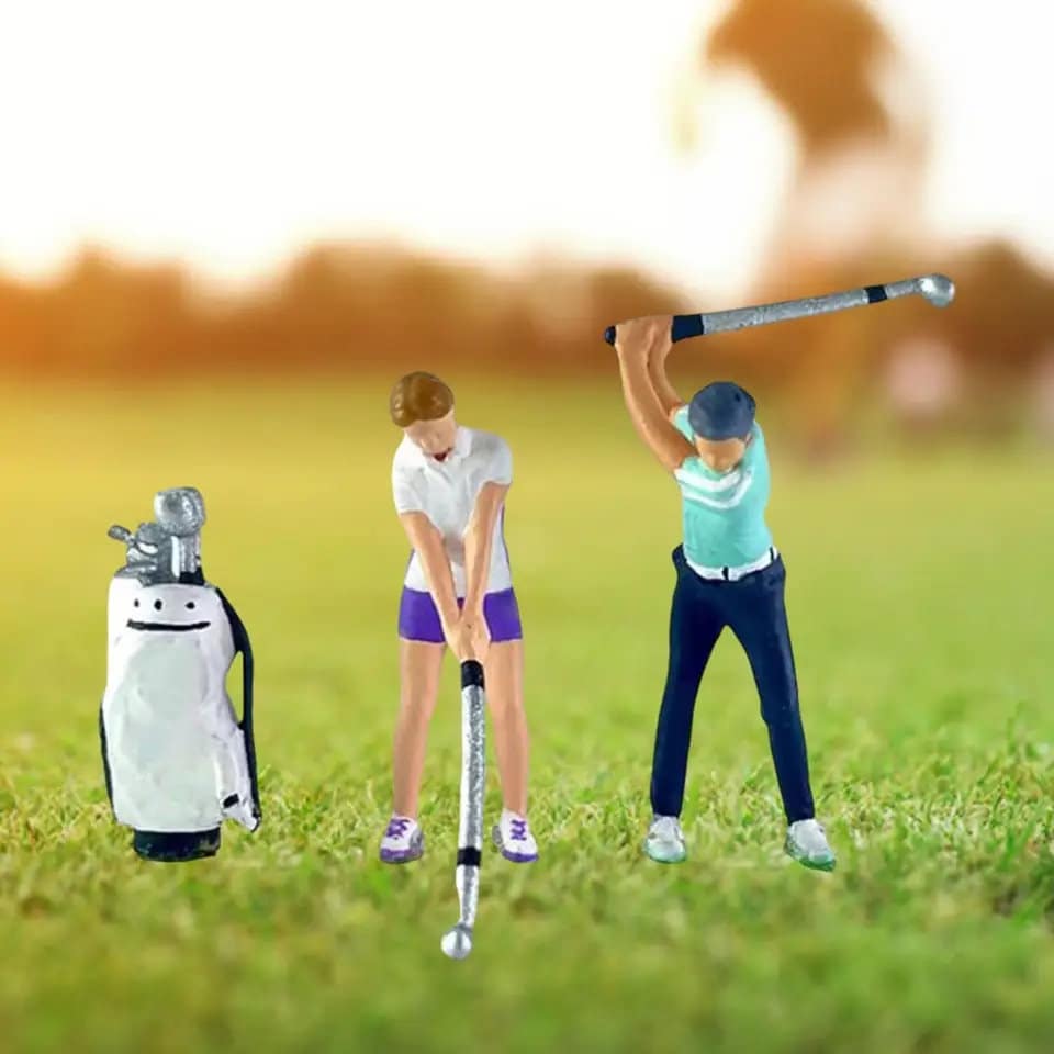 ゴルフをするミニチュア 1:64 人物フィギュア スケールモデル ミニ
