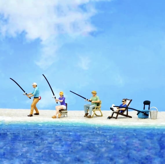 清流の釣り人　ジオラマ ミニチュア漁師フィギュア：HO/Sスケールジオラマ人形 - Etsy 日本