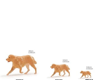 Figura en miniatura de perro Golden Retriever Labrador, escala 1:24/43/64/87 - Pintada/Sin pintar