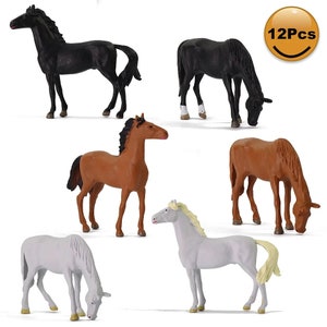 HORSES 1:43 scale model O guage miniature mini farm animals farming figures herd figurine mixed colour little small tiny countryside diorama