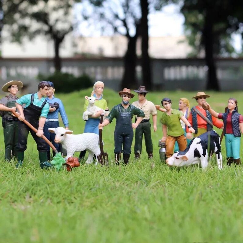 People Miniature Farmers Little 710cm 1pc Mini Model Figurine Etsy