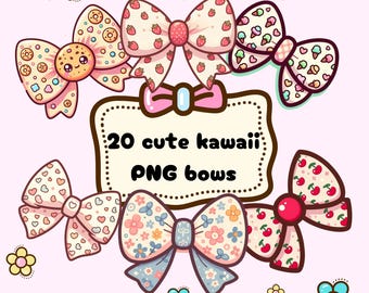 Bow Kawaii Png Bundle Bow Coquette Sublimation Png Cute Bow Png Bundle Pink Bow Png Floral Bow Png Heart Bow Png Cute Pattern Bow Png