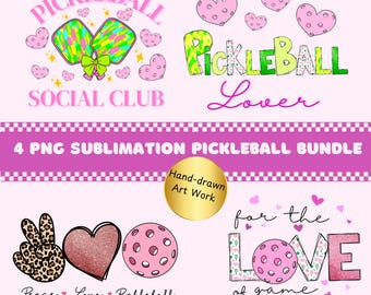 Pickleball Png Sublimation Design Bundle Pickleball Preppy Png Bundle Pickleball Cute Png Bundle Pickleball tshirt Png Design Bundle