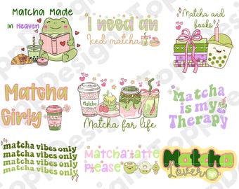 Matcha Quotes Png Matcha Sublimation Png Bundle Matcha Shirt Designs Matcha Clipart Funny Cute Matcha Design Matcha Iced Latte Png