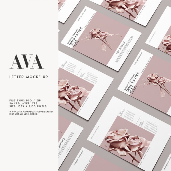 Ava Mockup Letter A4 Brochure Flyer Designer Psd Etsy
