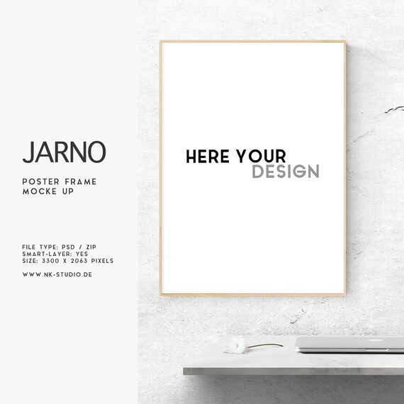 Jarno Mockup Poster Frame Designer Psd Digital File Minimalist Etsy