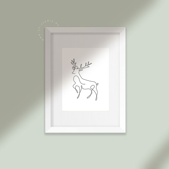 Deer Druckbares Poster Minimalist Minimal Works Of Art Etsy