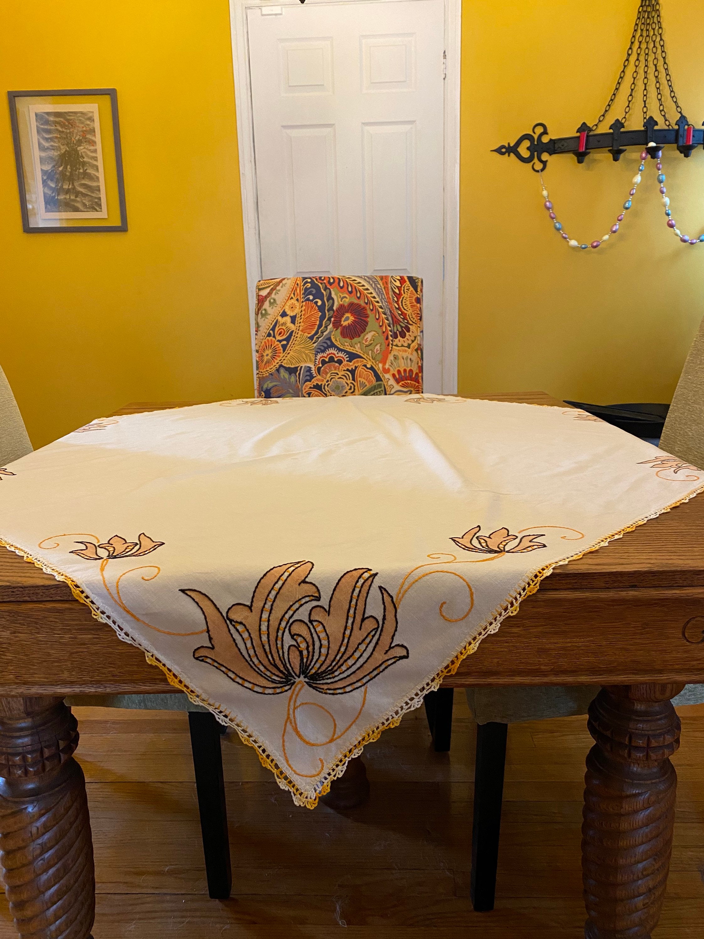 Vintage spring table scarf Etsy