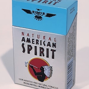 american spirit cigarette tin RARE Collectors Natural American Spirit Cigarette Tin Tobacciana Flip Top \  Metal Box LIKE NEW