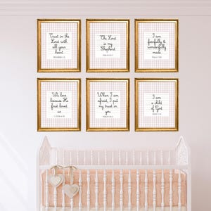 Mädchen Bibel Vers Galerie Wandkunst, Kinder Schrift Raum Drucke