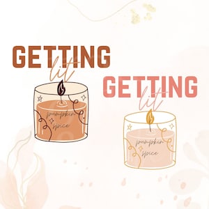Getting Lit PNG Bundle, Fall Candle Design, Fall Tshirt design, Sublimation PNG File, Getting Lit Fall Candle png