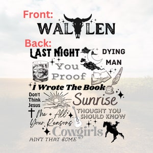 One Thing At A Time album design (black white & grey), digital design, Wallen PNG, shirt designs, wallen concert tee, sublimation
