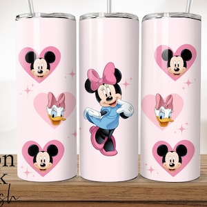 Pink Minnie Heart Tumbler PNG, Magical Mouse Tumbler, Mickey PNG, Tumbler Design, 20 oz Tumbler PNG