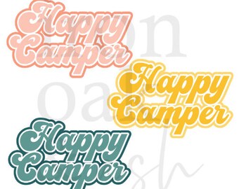 Happy Camper PNG Bundle, Retro Happy Camper PNG, Happy Camper Sublimation Design, Retro Happy Camper, PNG Sublimation, png bundle
