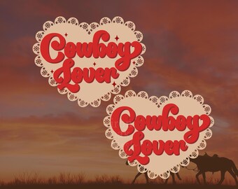 Cowboyälskare-hjärta PNG: Sublimeringsdesign för alla hjärtans dag (digital nedladdning)