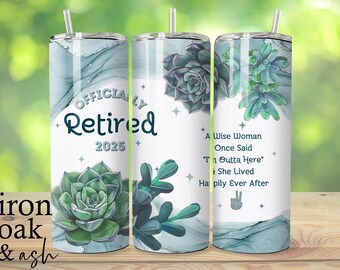 "Offiziell im Ruhestand Tumbler-Design, weise Frau-Zitat (PNG Digital Download)"