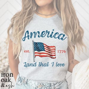 Amerika Land, das ich liebe PNG, Patriotische PNG, Amerikanische Flagge Design, PNG Sublimation, Rot, Weiß und Blau Png, 4. Juli Design, Amerika PNG