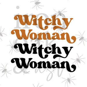 Pakiet SVG PNG z czarownicą, plik do cięcia w stylu retro Halloween, plik SVG z Halloween, sublimacja PNG, plik SVG z motywem retro jesieni, plik SVG dla Cricut, sylwetka