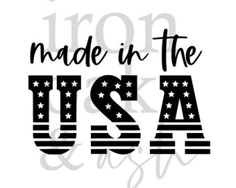 Made in USA SVG, Patriotic 4th of July Design (Digital Download)
