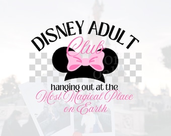 PNG para adultos de Pink Park, diseño de orejas de ratón mágico (descarga digital)